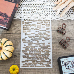 Retro Brick Wall Background Stencil Template for DIY Scrapbooking