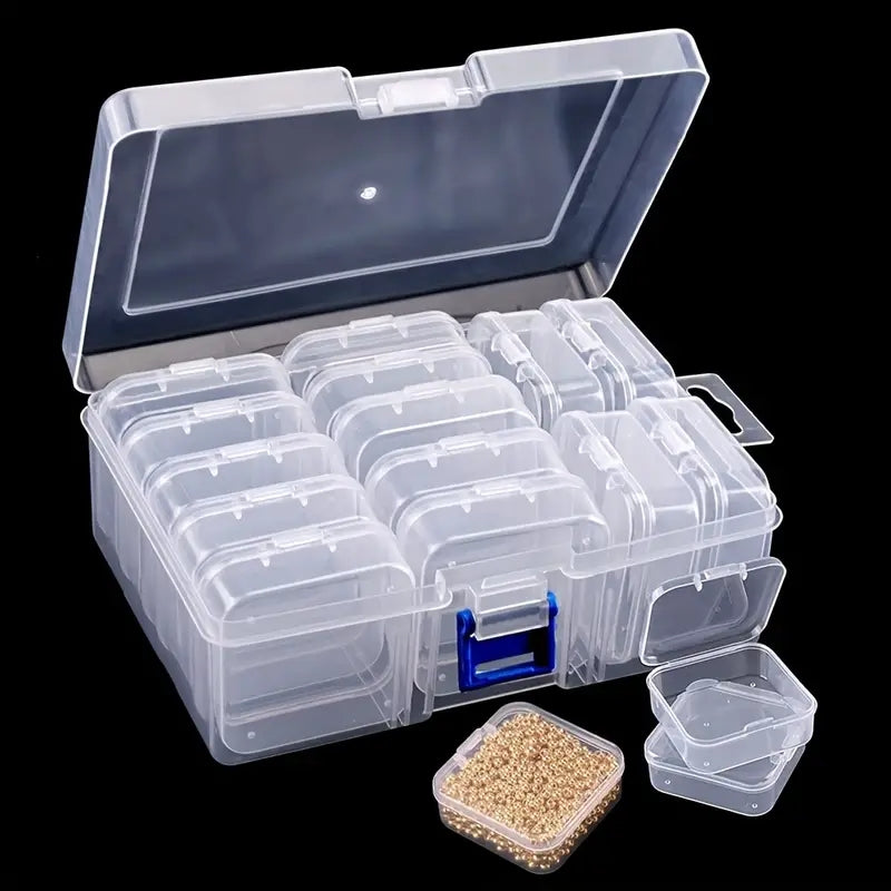 20pcs Clear Plastic Storage Box Organizer for Jewelry Beads Nail Art Tools