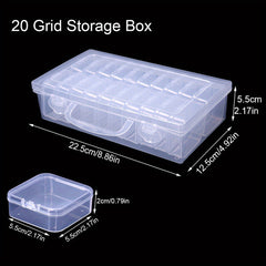20pcs Clear Plastic Storage Box Organizer for Jewelry Beads Nail Art Tools