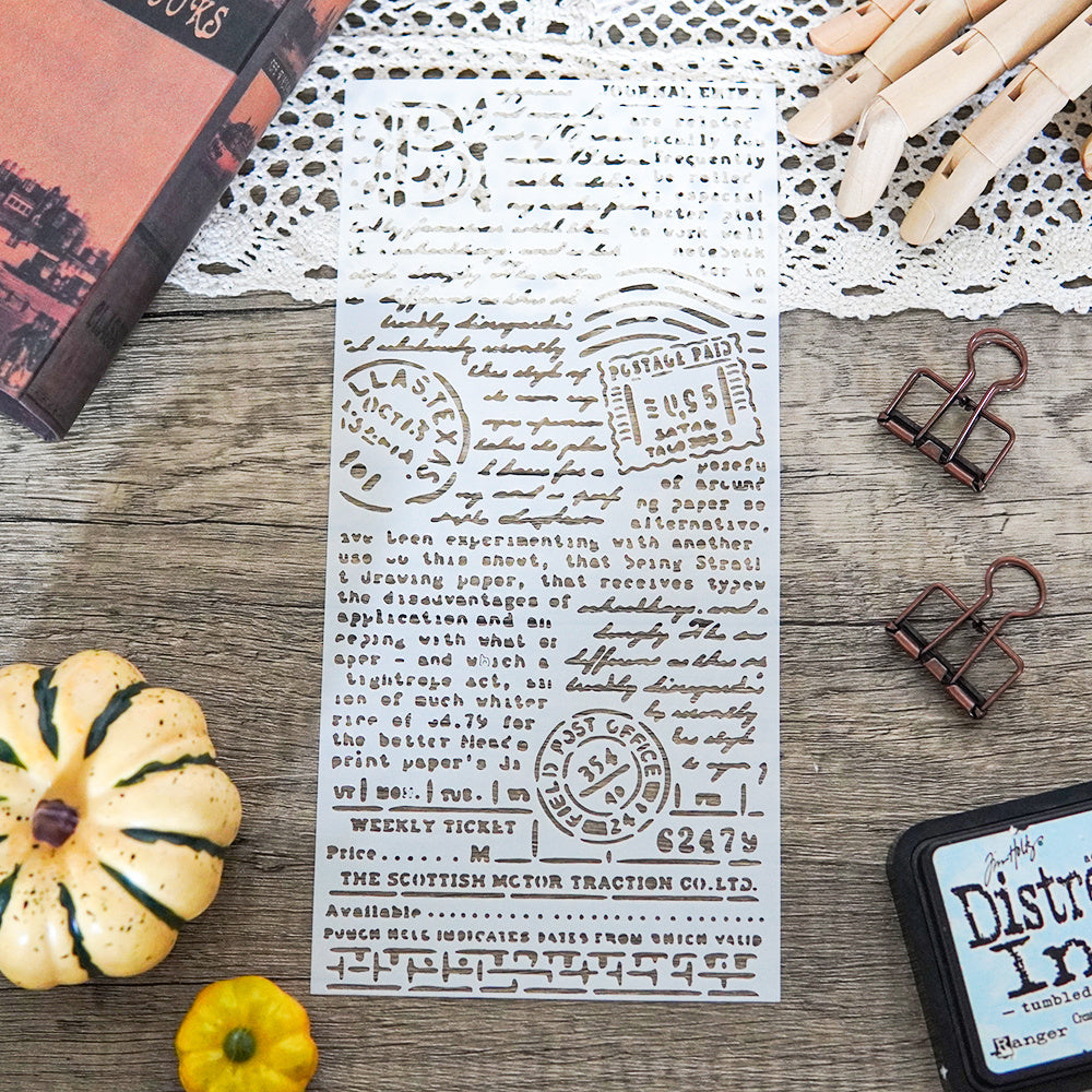Retro Postcard Reusable Plastic Template For Decor DIY Scrapbooking Embossing