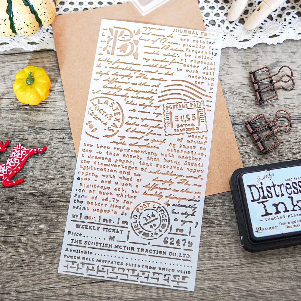 Retro Postcard Reusable Plastic Template For Decor DIY Scrapbooking Embossing