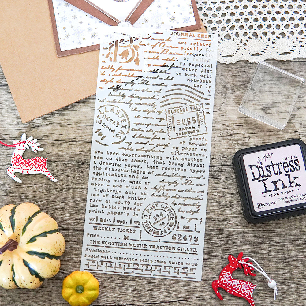 Retro Postcard Reusable Plastic Template For Decor DIY Scrapbooking Embossing