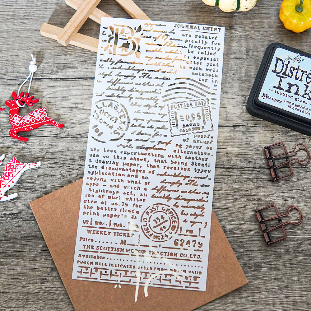 Retro Postcard Reusable Plastic Template For Decor DIY Scrapbooking Embossing