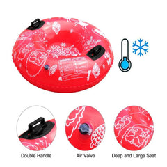Inflatable Skiing Ring PVC Snow Sled Thicken Winter Snow Tube With Handle