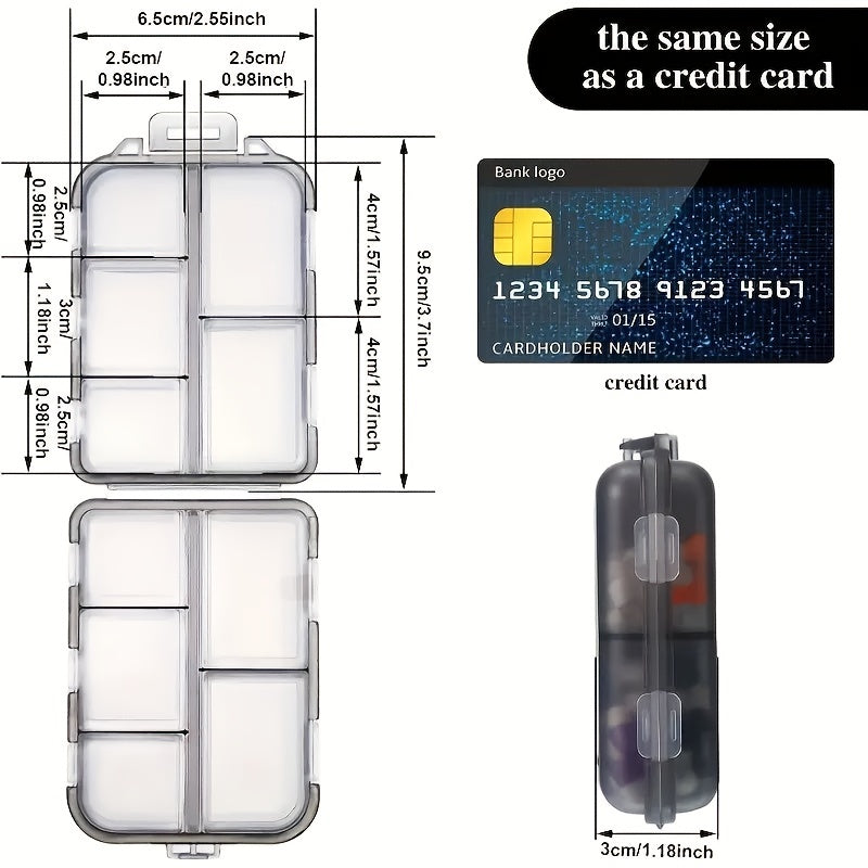 2pcs Portable Weekly Pill Organizer Dispenser Purse Vitamin Fish Container