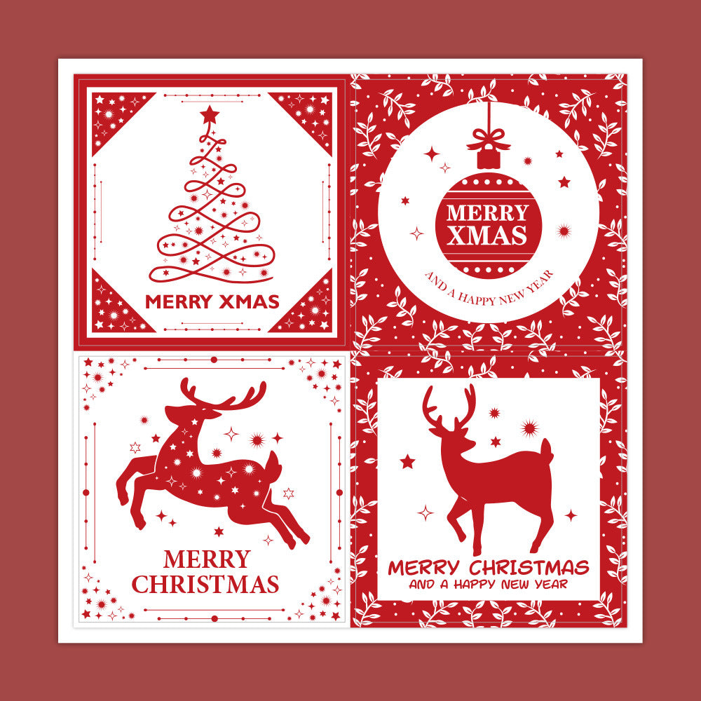 100-200pcs Christmas Tags Self Adhesive To/From Labels 5.08cm