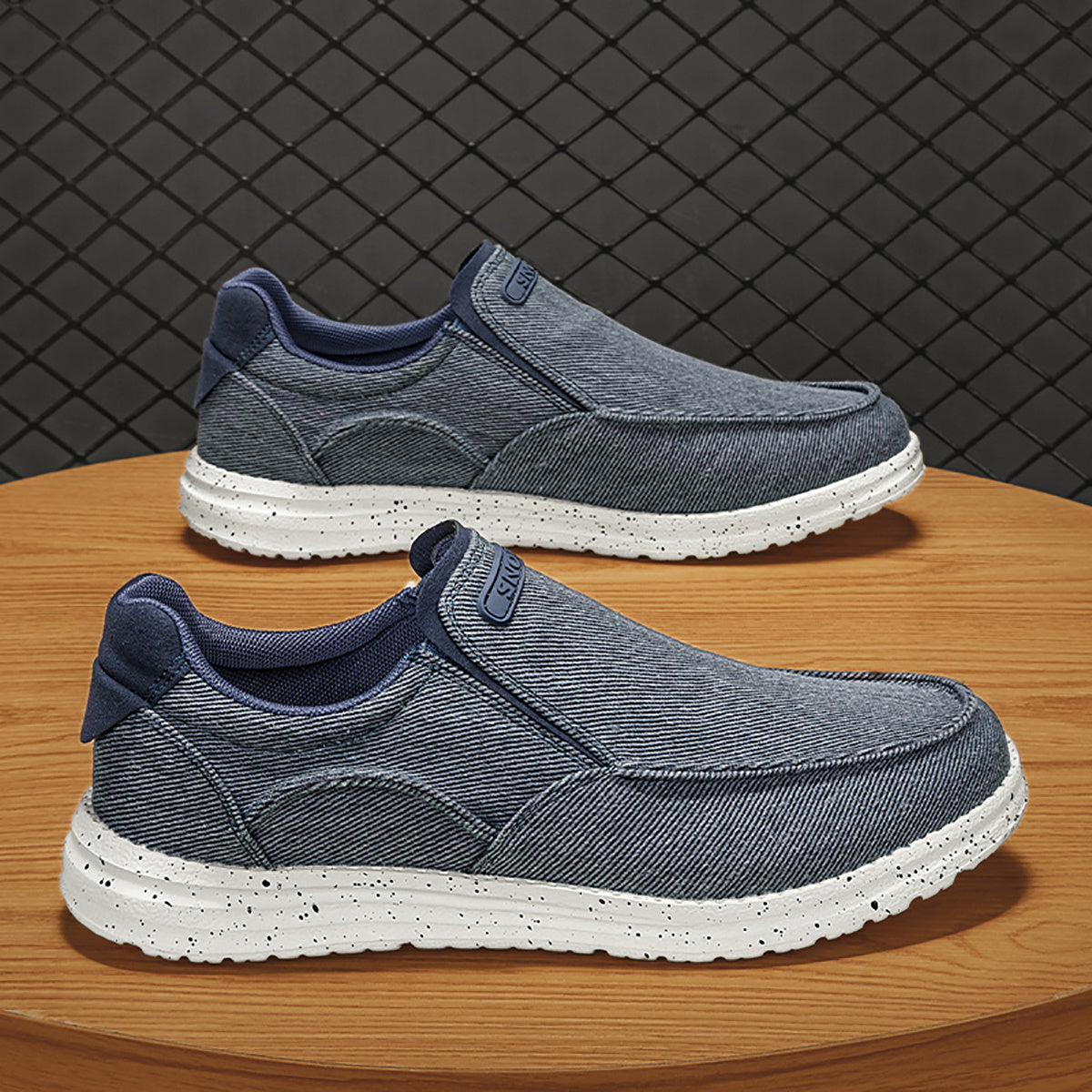 Letter Patched Slip on Loafers Unisex Canvas Shoes Casual Sneakers