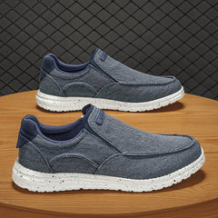 Letter Patched Slip on Loafers Unisex Canvas Shoes Casual Sneakers