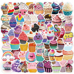 62pcs Ice Cream Cake Stickers for Laptops Mobile Phones Guitar Motorcycles