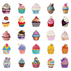 62pcs Ice Cream Cake Stickers for Laptops Mobile Phones Guitar Motorcycles