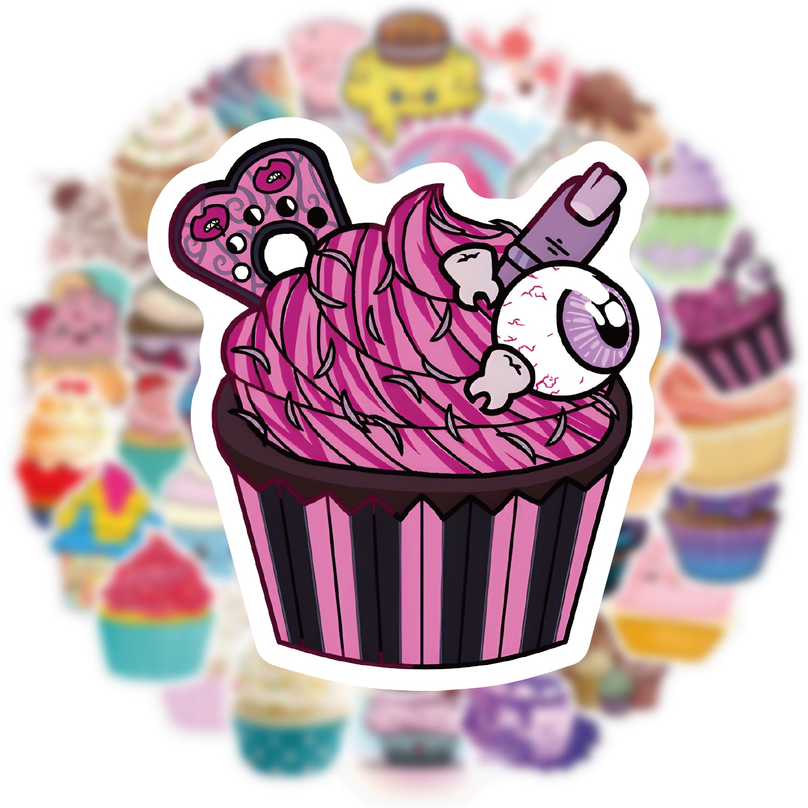 62pcs Ice Cream Cake Stickers for Laptops Mobile Phones Guitar Motorcycles