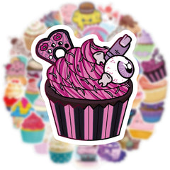 62pcs Ice Cream Cake Stickers for Laptops Mobile Phones Guitar Motorcycles