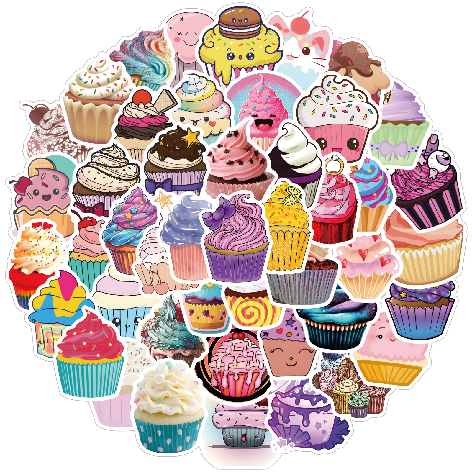 62pcs Ice Cream Cake Stickers for Laptops Mobile Phones Guitar Motorcycles