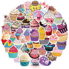 62pcs Ice Cream Cake Stickers for Laptops Mobile Phones Guitar Motorcycles