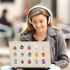 62pcs Ice Cream Cake Stickers for Laptops Mobile Phones Guitar Motorcycles