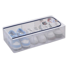 1pc Folding Shoe Box With Zipper Lid Stackable Shoe Storage Bag Dust Proof