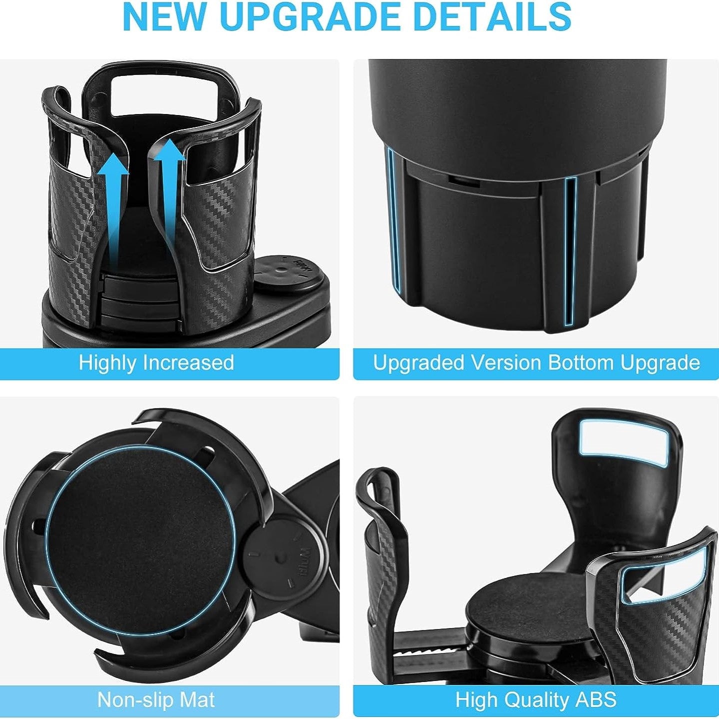 Car Cup Holder Expander 2-in-1 Rotating Bracket for 20oz Bottles & Cups
