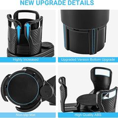Car Cup Holder Expander 2-in-1 Rotating Bracket for 20oz Bottles & Cups
