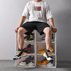 Transparent Shoe Box Plastic Magnetic Door Acrylic Dustproof Shoes Storage