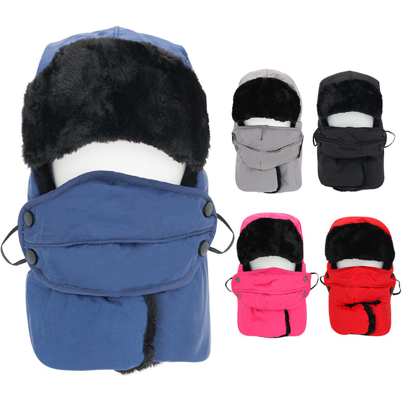 Thickened Velvet Trapper Hat Windproof Warm Neck Gaiter Hat