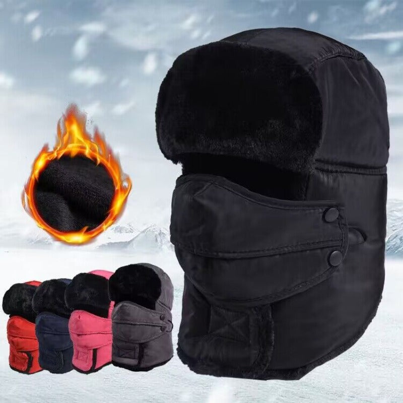 Thickened Velvet Trapper Hat Windproof Warm Neck Gaiter Hat