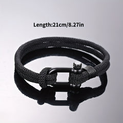 Marine Sailor Rope Bracelet 8.27in
