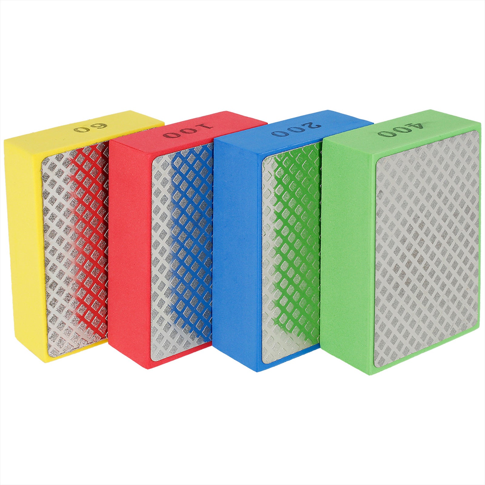 4pcs Diamond Hand Polishing Pad 60 100 200 400 Grinding Pad Glass Marble Con