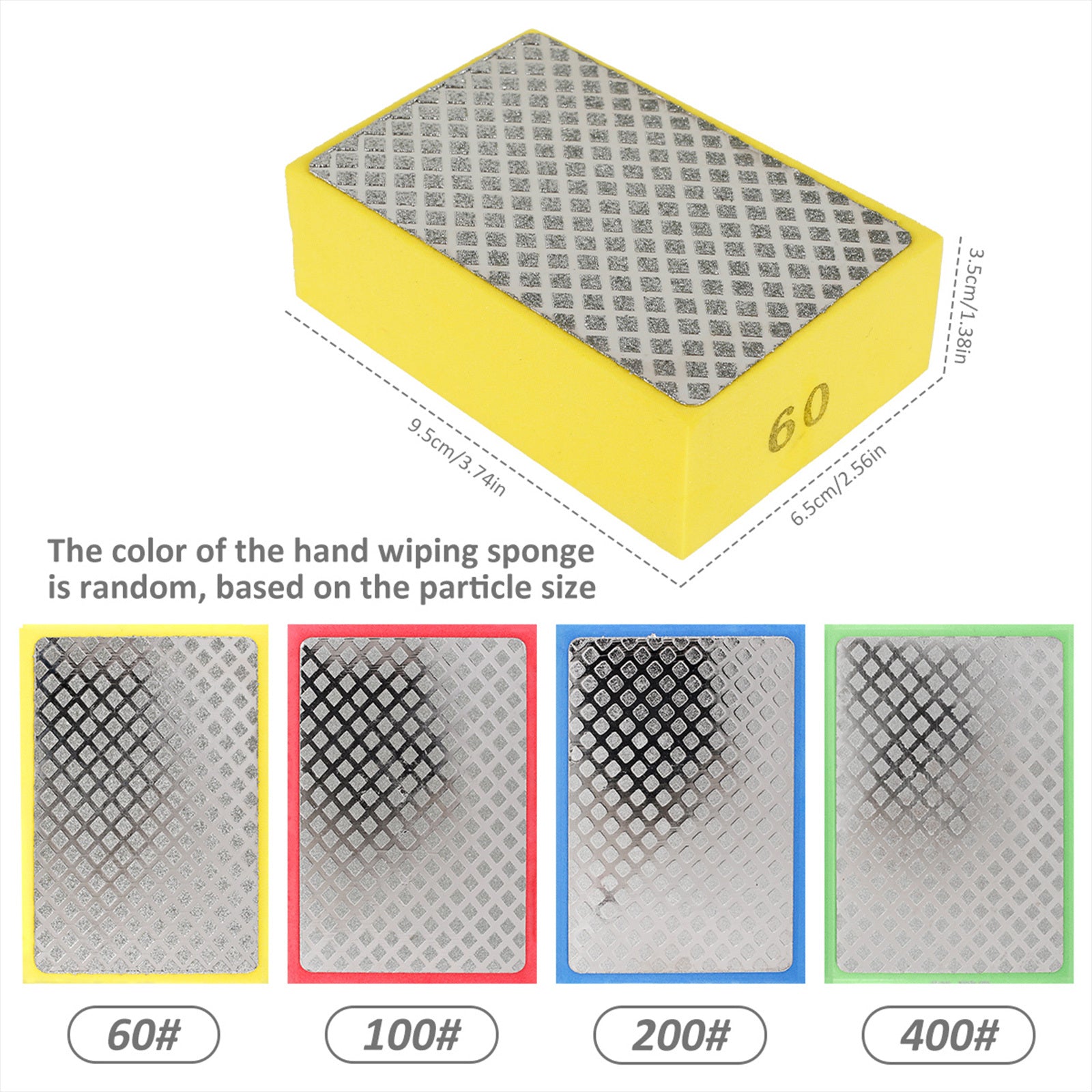 4pcs Diamond Hand Polishing Pad 60 100 200 400 Grinding Pad Glass Marble Con