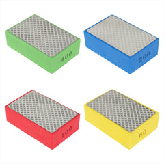 4pcs Diamond Hand Polishing Pad 60 100 200 400 Grinding Pad Glass Marble Con