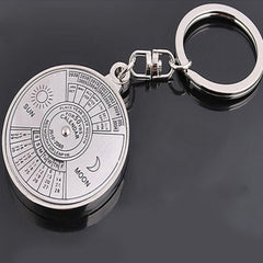 Vintage Car Key Ring 50 Years Perpetual Calendar Silvery Alloy Pendant