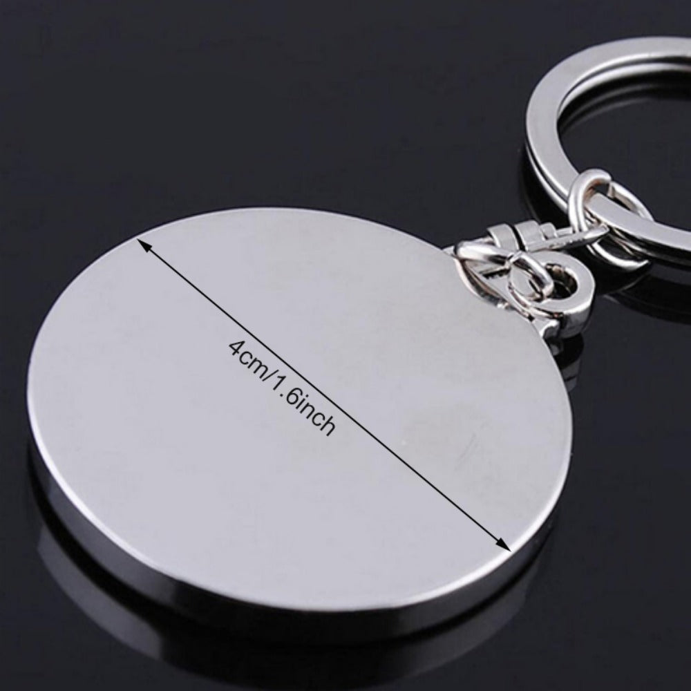 Vintage Car Key Ring 50 Years Perpetual Calendar Silvery Alloy Pendant