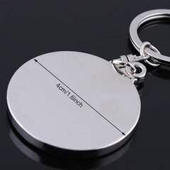 Vintage Car Key Ring 50 Years Perpetual Calendar Silvery Alloy Pendant