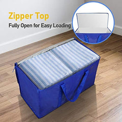 6pcs Extra Large Moving Bags with Zippers & Handles Heavy Duty Storage Tote