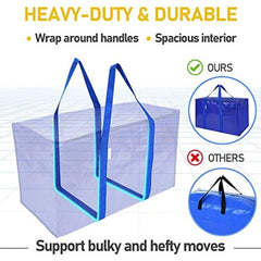 6pcs Extra Large Moving Bags with Zippers & Handles Heavy Duty Storage Tote