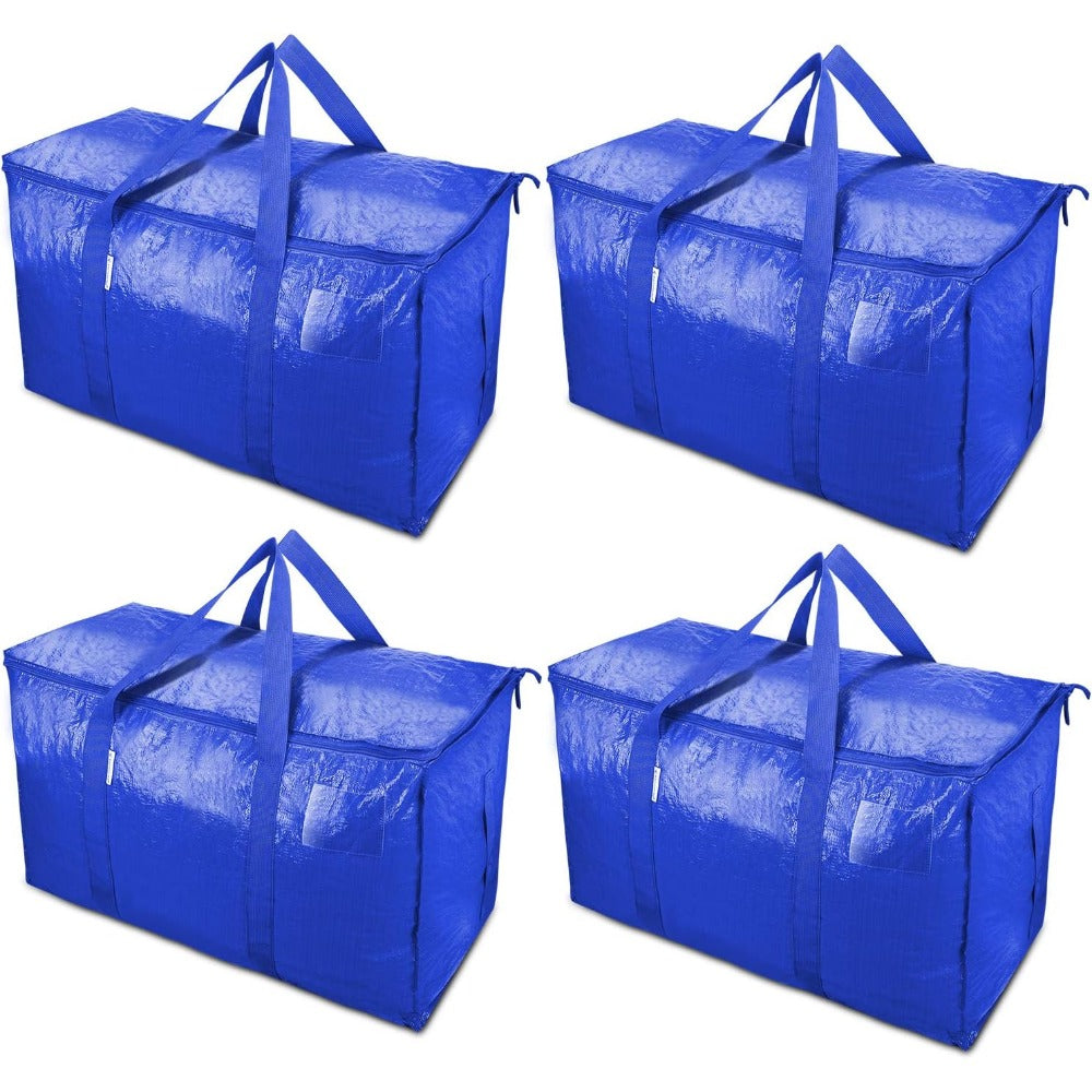 6pcs Extra Large Moving Bags with Zippers & Handles Heavy Duty Storage Tote