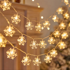 LED Christmas Snowflake String Lights Holiday Decor