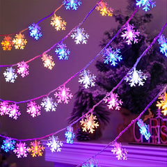 LED Christmas Snowflake String Lights Holiday Decor