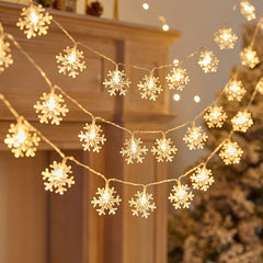 LED Christmas Snowflake String Lights Holiday Decor