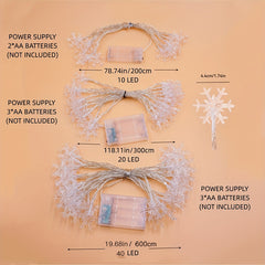 LED Christmas Snowflake String Lights Holiday Decor