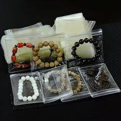 50pcs Clear Jewelry Anti Oxidation Zipper Bags for Rings Earrings