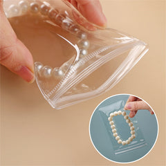 50pcs Clear Jewelry Anti Oxidation Zipper Bags for Rings Earrings