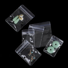 50pcs Clear Jewelry Anti Oxidation Zipper Bags for Rings Earrings