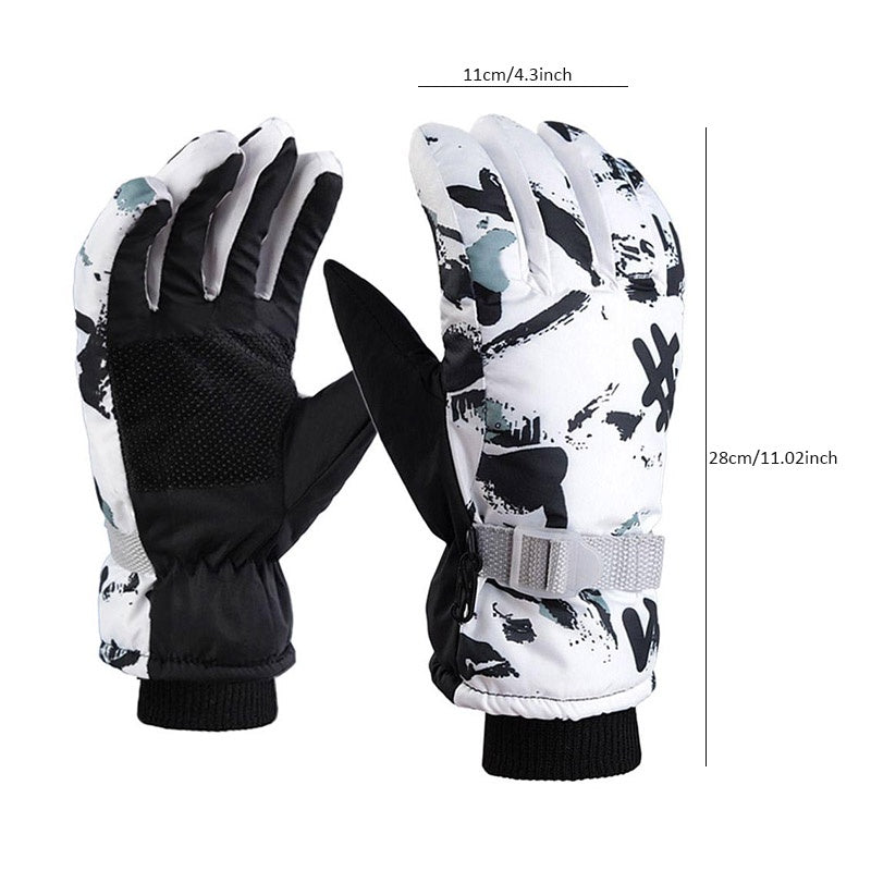 Winter Snow Warm Gloves Windproof Waterproof Thickened for Skiing