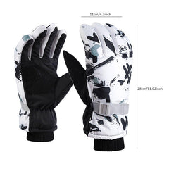 Winter Snow Warm Gloves Windproof Waterproof Thickened for Skiing
