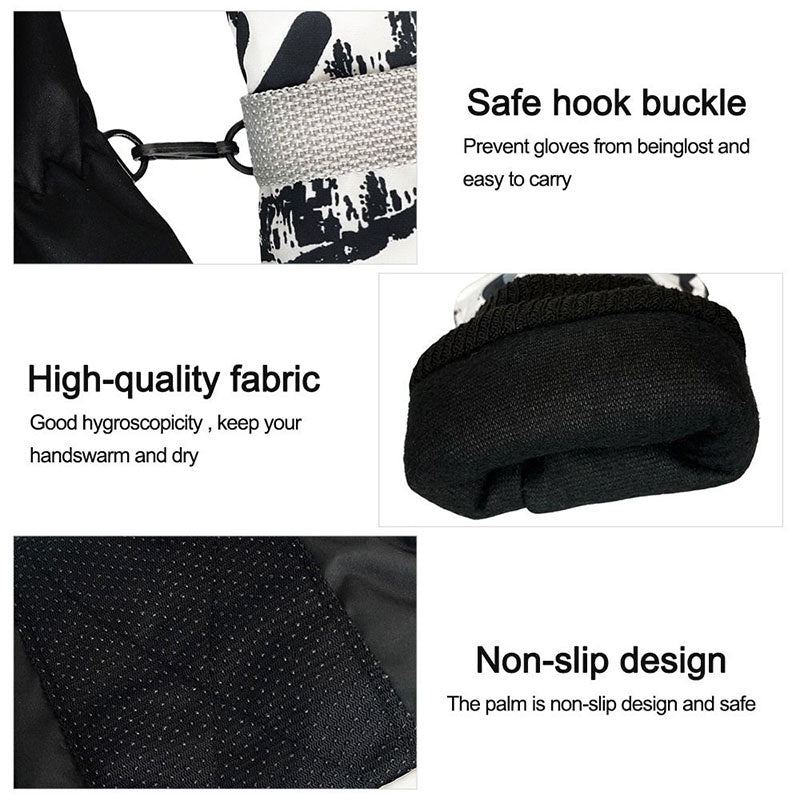 Winter Snow Warm Gloves Windproof Waterproof Thickened for Skiing