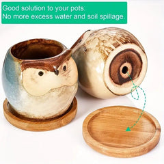 2pcs Wooden Trays Plant Saucer For Flower Pot Home Decor