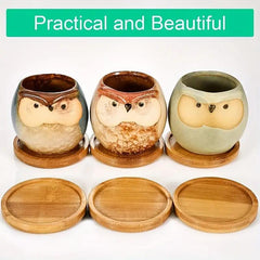 2pcs Wooden Trays Plant Saucer For Flower Pot Home Decor