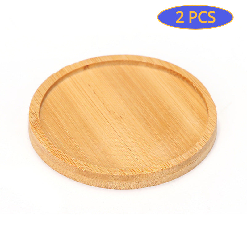 2pcs Wooden Trays Plant Saucer For Flower Pot Home Decor