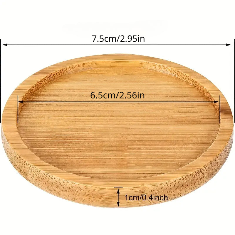 2pcs Wooden Trays Plant Saucer For Flower Pot Home Decor