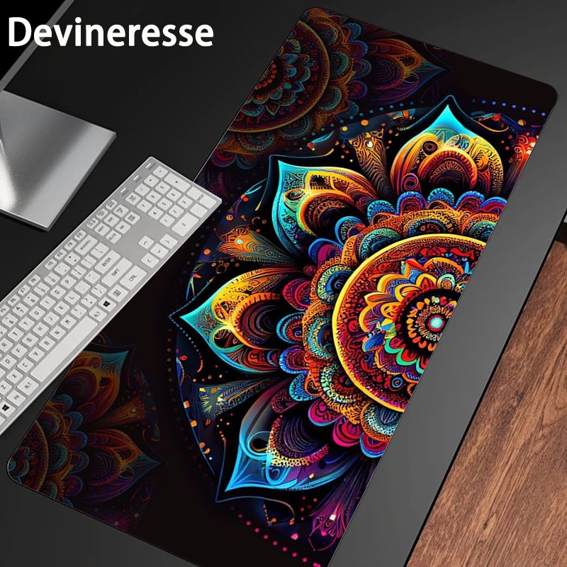 Colorful Flower Desk Mat Large Gaming Mouse Pad Office Keyboard Pad